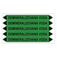 Značení potrubí, demineralizovaná voda,5 ks, 150 × 12 mm